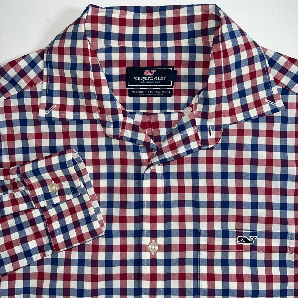 Vineyard Vines Performance Tucker Mens Classic Fit Button-Up Shirt Size Medium